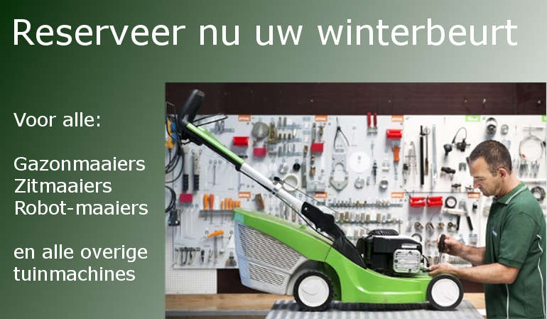 Winterbeurt gazonmaaier, zitmaaiers, robotmaairs
